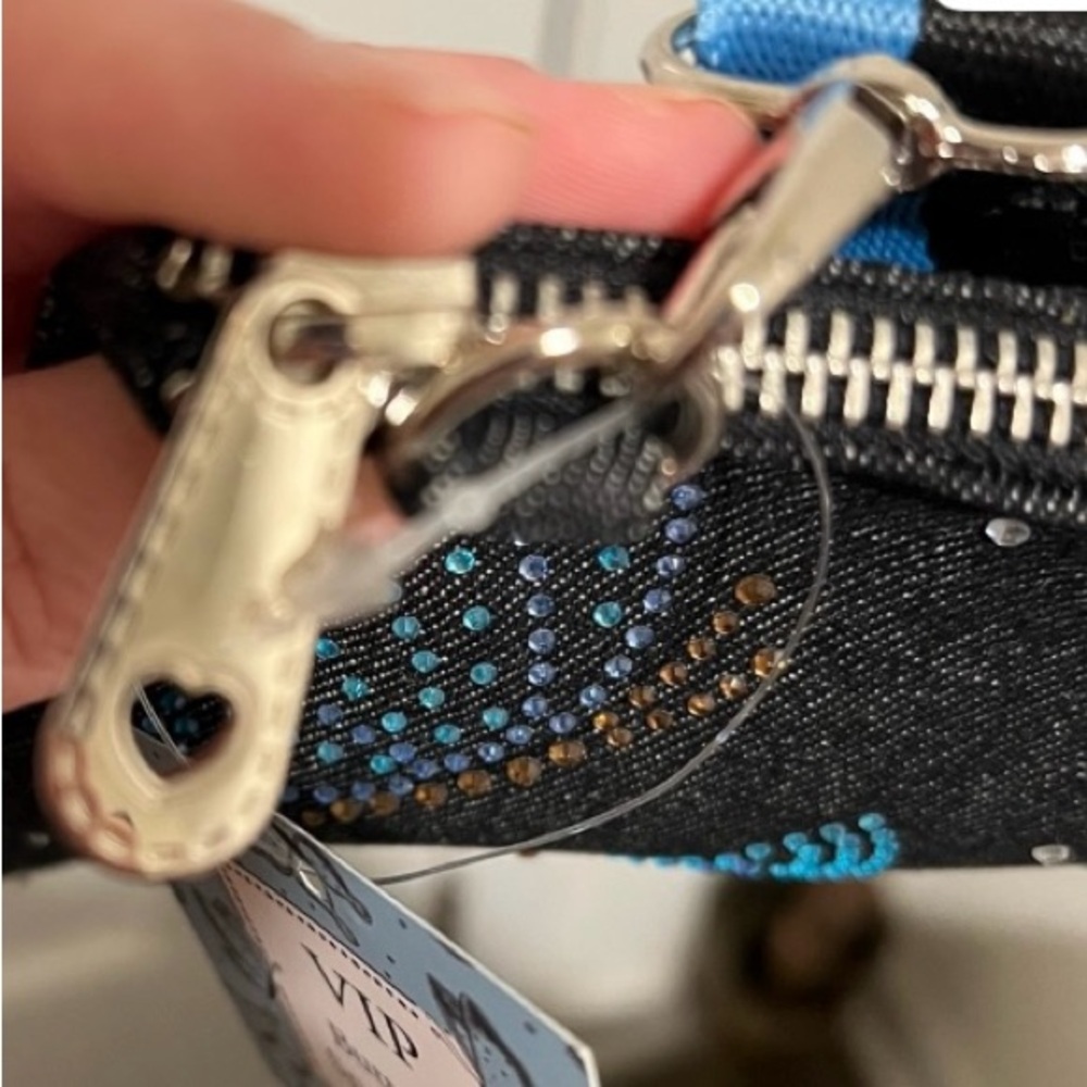 Brighton Sparkle Blue Denim Butterfly Crossbody Bag - Picture 4 of 7